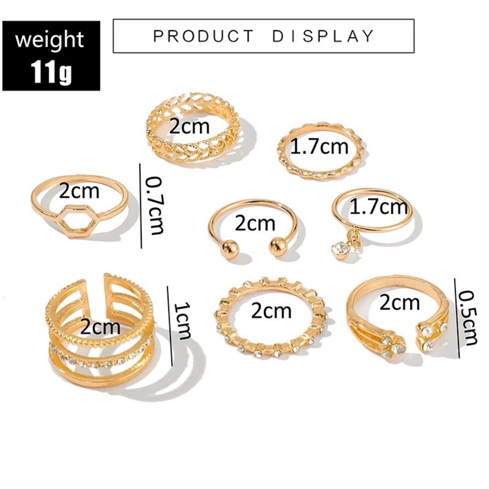 3/$25⚡️boho stackable midi knuckle ring set - Picture 5 of 14